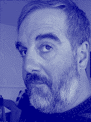 Gros plan d'un homme portant la barbe, ayant la pilosité poivre et sel